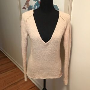 Free People Nubby Knit Pullover V-neck Sweater Size S